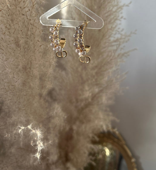 Élégance Pearl Hoops