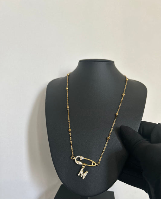 Initial Pin Necklace