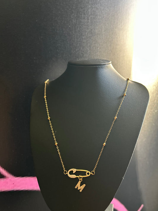 Initial Pin Necklace