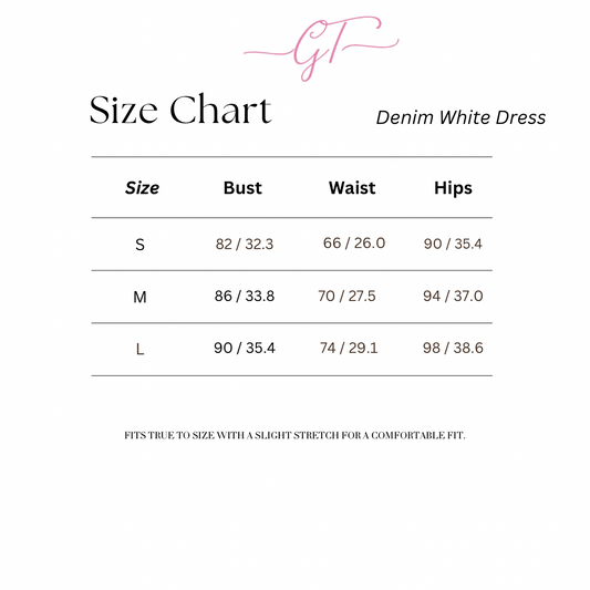Denim Accent Ribbed White Dress