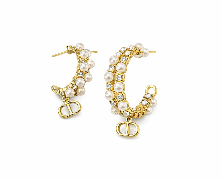 Élégance Pearl Hoops